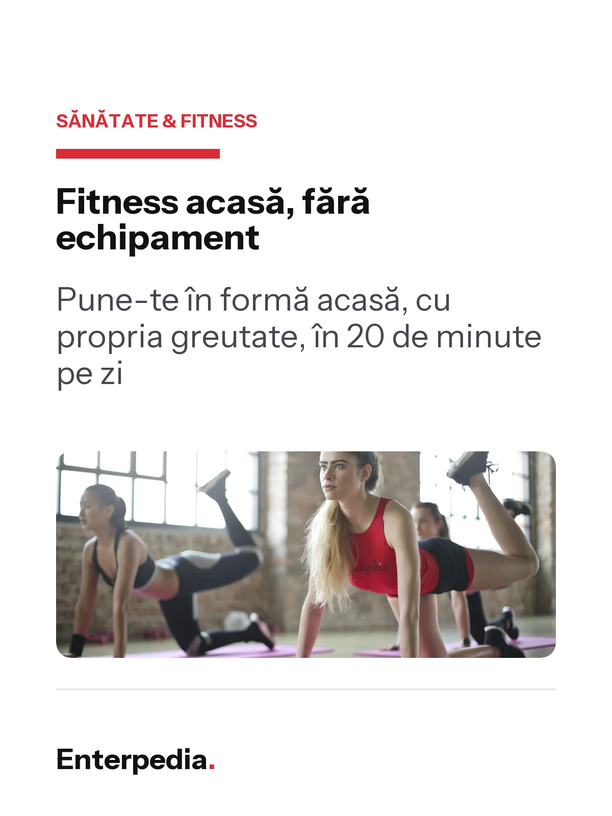 copertă Fitness acasă, fără echipament