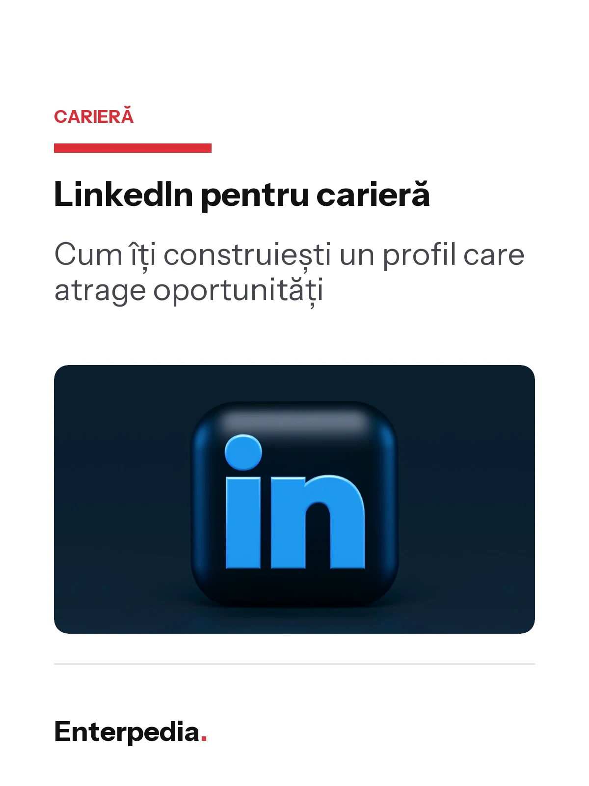 copertă LinkedIn pentru carieră